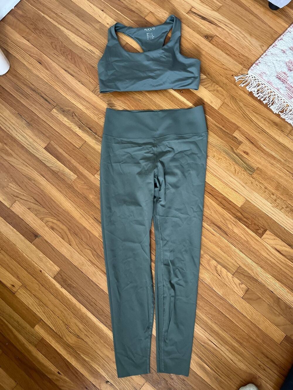H&M Move Women's Top and Leggings Gray High Rise Pocketed Sport Yoga Gym